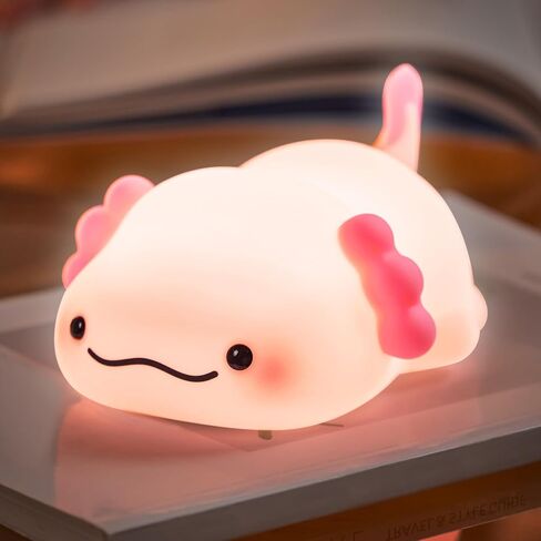 Axolotl Light Light للأطفال ، مصباح اسفنجي لطيف القابل لإعادة الشحن - سيليكون رائعتين عيد الميلاد الهدايا للأطفال in Kuwait
