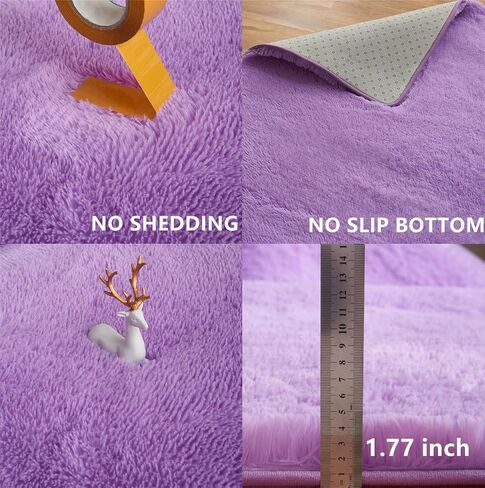 Arbosofe Area Rugs Shaggy Rugs Fluffy Carpets, 9x12 Feet Purple, Modern Plush Carpets for Living Room Bedroom for Kids Girls and Boys, Playroom, and Nursery Room Home Decor in Saudi Arabia
