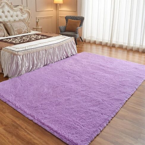 Arbosofe Area Rugs Shaggy Rugs Fluffy Carpets, 9x12 Feet Purple, Modern Plush Carpets for Living Room Bedroom for Kids Girls and Boys, Playroom, and Nursery Room Home Decor in Saudi Arabia
