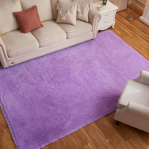 Arbosofe Area Rugs Shaggy Rugs Fluffy Carpets, 9x12 Feet Purple, Modern Plush Carpets for Living Room Bedroom for Kids Girls and Boys, Playroom, and Nursery Room Home Decor in Saudi Arabia