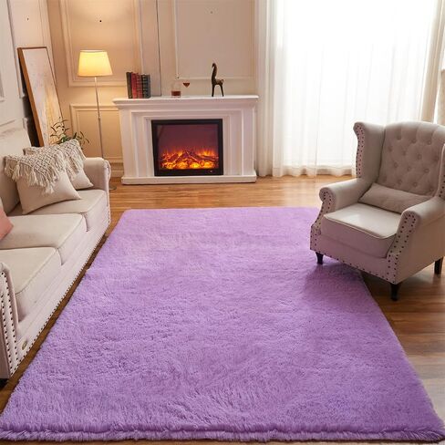 Arbosofe Area Rugs Shaggy Rugs Fluffy Carpets, 9x12 Feet Purple, Modern Plush Carpets for Living Room Bedroom for Kids Girls and Boys, Playroom, and Nursery Room Home Decor in Saudi Arabia