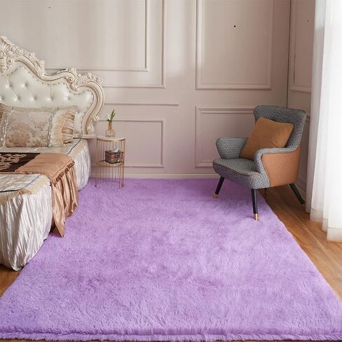 Arbosofe Area Rugs Shaggy Rugs Fluffy Carpets, 9x12 Feet Purple, Modern Plush Carpets for Living Room Bedroom for Kids Girls and Boys, Playroom, and Nursery Room Home Decor in Saudi Arabia