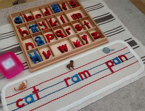 UKELER Kids Rug Montessori Mat Children Playing Mat for Nursery Cotton Montessori Working Rug Suitable for Uppercase Letters, 23.6''×31.5'', Stripes in Kuwait