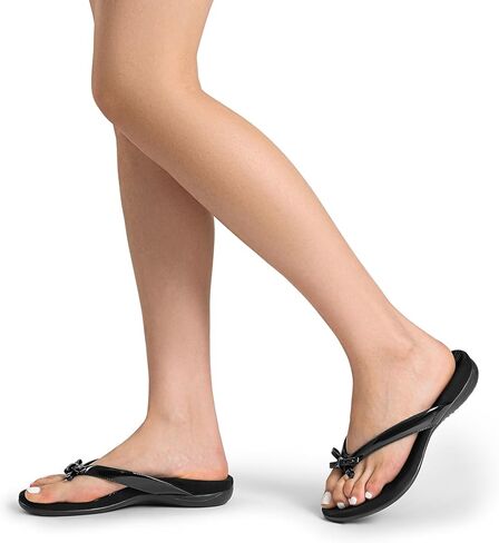 DREAM PAIRS Women's Arch Support Flip Flops Comfortable Dressy Orthopedic Thong Sandals Slides with Bow for Walking Summer Vacation in Saudi Arabia