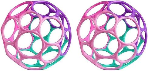 Bright Starts Oball Easy Grasp Classic Ball Infant Toy in Pink/Purple, Age Newborn and up. 4 Inches in Saudi Arabia
