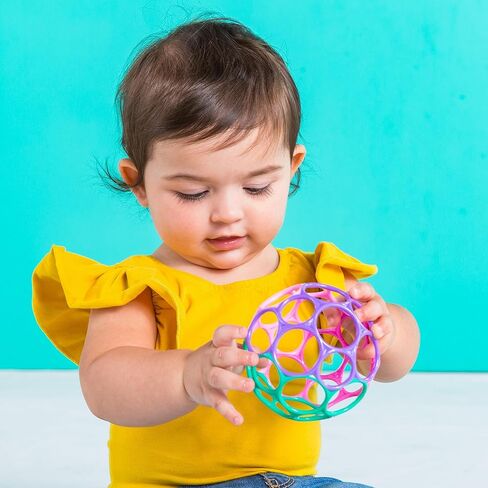 Bright Starts Oball Easy Grasp Classic Ball Infant Toy in Pink/Purple, Age Newborn and up. 4 Inches in Saudi Arabia
