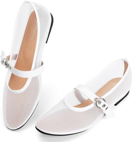 Leopard Flats for Women Mesh Ballet Flats Mary Jane Animal Print Shoes Slip On Casual Breathable Ballerina Flats in Kuwait