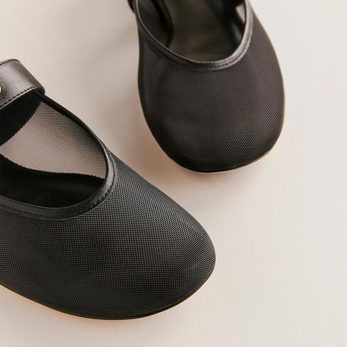 Leopard Mesh Flats for Women Round Toe Mary Jane Ballet Flats Buckle Strap Slip On Casual Breathable Ballerina Shoes in Kuwait