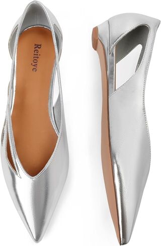 Reitoye Flats for Womens Closed Pointed Toe Ballet Flat Comfortable Dressy Work Slip On Casual Shoes Womens Flats in Kuwait