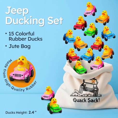 15 Pack Jeep Ducks for Ducking – 2.4" Rubber Duckies for Jeep Lovers, Baby Bath Toy, Mini Ducks for Jeeps, Fun Bath Toys for Babies, Jeep Gifts, Rubber Ducks in Bulk in Saudi Arabia
