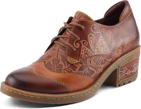 Spring Step L'Artiste Briteetoe Women's Oxford Bootie - Artistic Accents, Embossed Handpainted Details, Versatile & Comfortable in Saudi Arabia