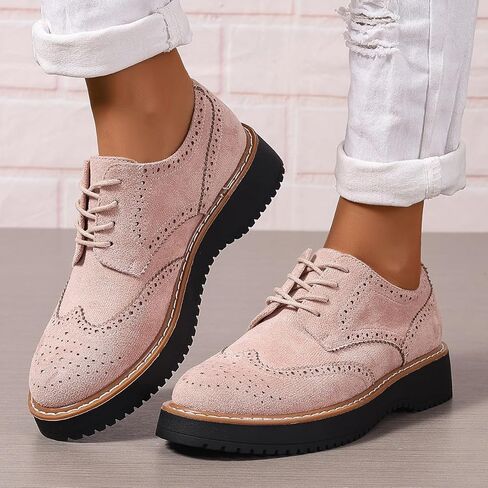 نساء Oxfords منصة الدانتيل Oxford أحذية الفتيات السيدات النساء غير الرسميات الجناحين Brogue Oxfords in Kuwait
