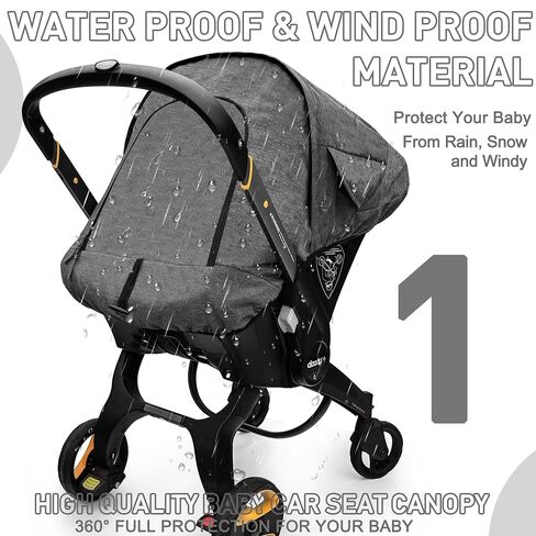 Waterproof Baby Car Seat Cover Compatible with Doona Car Seat and Stroller,Patented Windproof Car Seat Canopy for Boys & Girls, Keeps Babies Warm and Coz(Gray) in Saudi Arabia