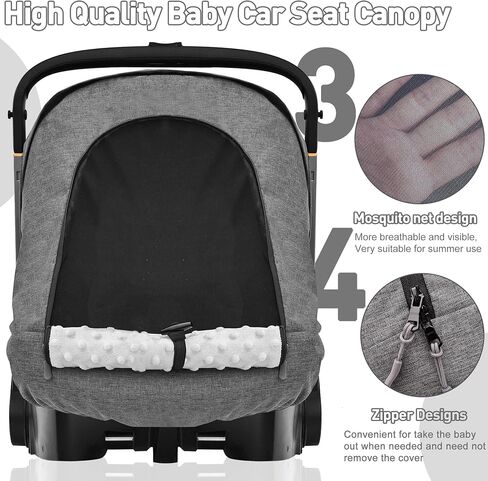 Waterproof Baby Car Seat Cover Compatible with Doona Car Seat and Stroller,Patented Windproof Car Seat Canopy for Boys & Girls, Keeps Babies Warm and Coz(Gray) in Saudi Arabia