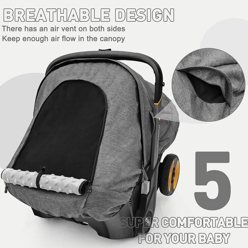 Waterproof Baby Car Seat Cover Compatible with Doona Car Seat and Stroller,Patented Windproof Car Seat Canopy for Boys & Girls, Keeps Babies Warm and Coz(Gray) in Saudi Arabia
