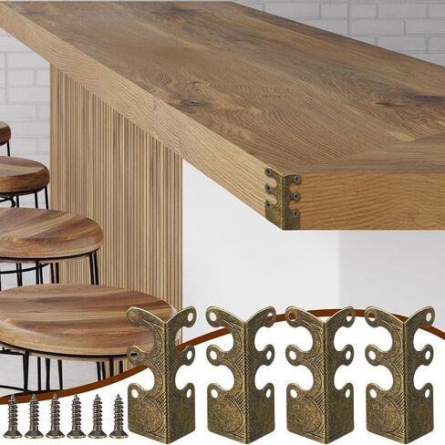 BLULU 12 PCS Basboard Corner Watserators for Furniture ، حماة الزاوية النحاسية اللوح ، Skiffers المعدنية العتيقة (البرونز) in Kuwait