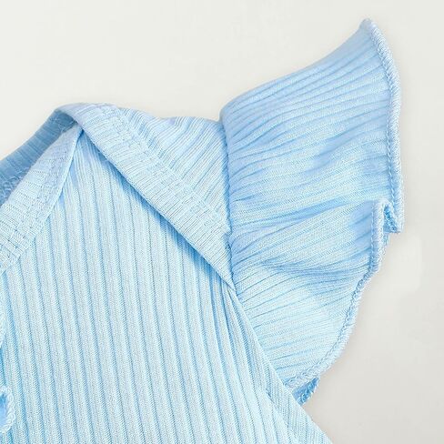 Newborn Baby Girl Clothes Infant Summer Outfits Flying Sleeves Romper and Flora Skirt Set for 0-3-6-12-18 Months in Kuwait