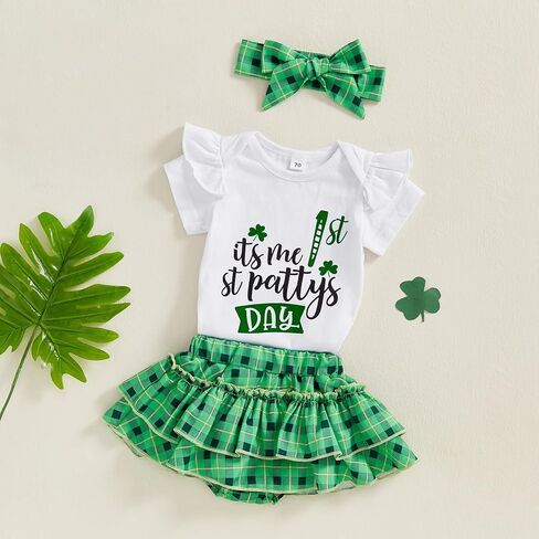 Newborn Baby Girl Easter Outfit Ruffle Short Sleeve Romper Rabbit Tutu Shorts Headband Socks 4Pcs Clothes in Kuwait