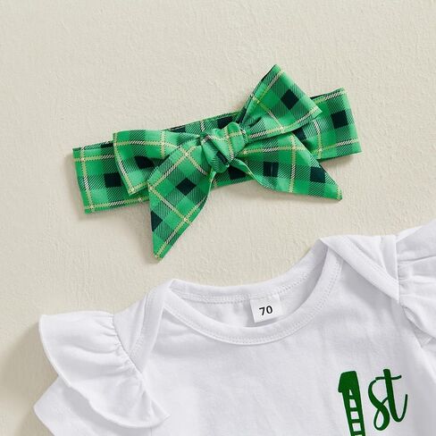 Newborn Baby Girl Easter Outfit Ruffle Short Sleeve Romper Rabbit Tutu Shorts Headband Socks 4Pcs Clothes in Kuwait