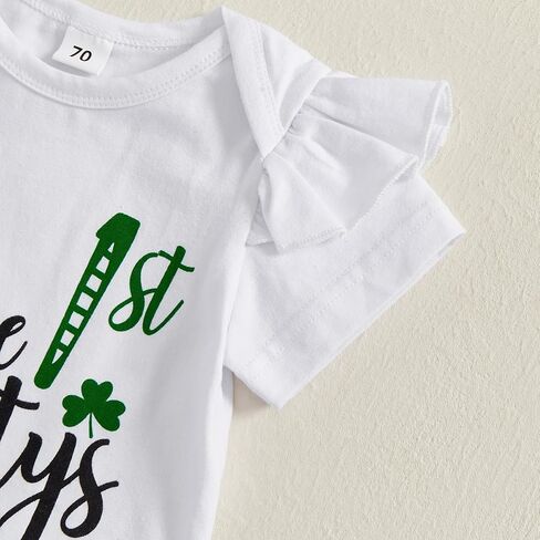 Newborn Baby Girl Easter Outfit Ruffle Short Sleeve Romper Rabbit Tutu Shorts Headband Socks 4Pcs Clothes in Kuwait