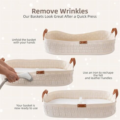 Baby Changing Basket, Baby Changing Pad with Wipeable Waterproof Pad, Small Storage Basket, Moses Basket for Baby Dresser,Living Room,White in Saudi Arabia