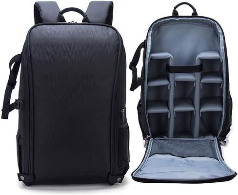 Camera Backpack for DSLR with Tripod Holder, 18" Waterproof Photography Bag Fits Most DSLR/SLR Cameras, Shockproof Laptop Compartment (Black Gray) in Saudi Arabia