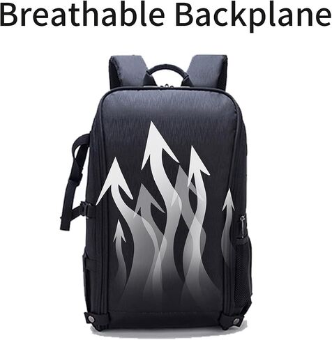Camera Backpack for DSLR with Tripod Holder, 18" Waterproof Photography Bag Fits Most DSLR/SLR Cameras, Shockproof Laptop Compartment (Black Gray) in Saudi Arabia
