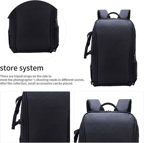 Camera Backpack for DSLR with Tripod Holder, 18" Waterproof Photography Bag Fits Most DSLR/SLR Cameras, Shockproof Laptop Compartment (Black Gray) in Saudi Arabia