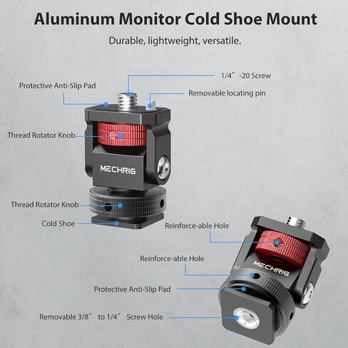 شاشة Mini Camera Monitor مع حذاء بارد ، شاشة حقل الألومنيوم مع 1/4 ″ المسمار لقفص MIC LED LED ، محول الأحذية البارد 360 درجة دوارة و 180 درجة. in Kuwait