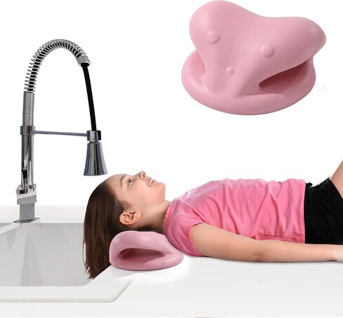 MABOZOO Hair Washing Station for Kids, Sink Hair Washing Neck Pillow for Kids' Wash Time, Ergonomic Kids Hair Washing Station Shampoo Station for Sink (Pink) in Kuwait