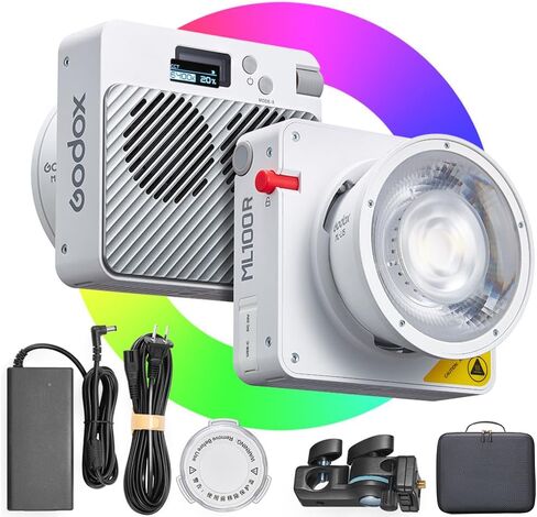Godox ML100R 110W RGB Video Light Kit | 1800K-10000K, with 60cm Softbox Kit, 14 FX Effects, APP Control, for Filming/ Live Streaming/ Photography in Saudi Arabia