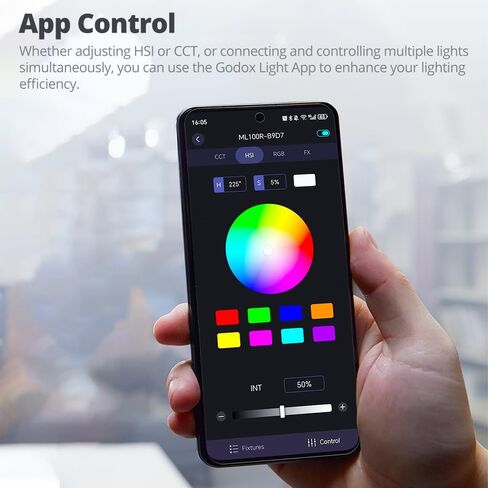 Godox ML100R 110W RGB Video Light Kit | 1800K-10000K, with 60cm Softbox Kit, 14 FX Effects, APP Control, for Filming/ Live Streaming/ Photography in Saudi Arabia
