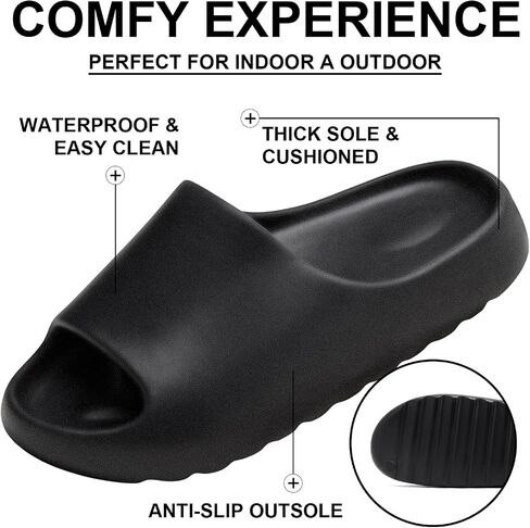 Cloud Slides Unisex, Platform Pillow Slippers Women, Sandals Men With Thick EVA Sole, Lightweight Soft Open Toe Shower Shoes Indoor Outdoor in Saudi Arabia