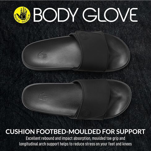 Body Glove Women’s Slides, Cushioned Slide-on Sandal Slippers with Padded Adjustable Strap in Saudi Arabia