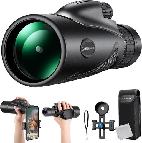 K&F Concept 8-32X50 Zoom Monocular - High Power Dual Focus Prism Compact Monoculars for Kids Adults, with Phone Adapter, Low Light Night Vision, FMC Lens for Bird Watching Hunting Travel Camping Starg in Kuwait