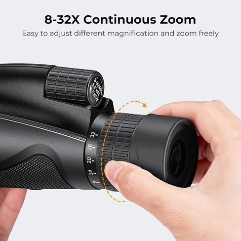 K&F Concept 8-32X50 Zoom Monocular - High Power Dual Focus Prism Compact Monoculars for Kids Adults, with Phone Adapter, Low Light Night Vision, FMC Lens for Bird Watching Hunting Travel Camping Starg in Kuwait