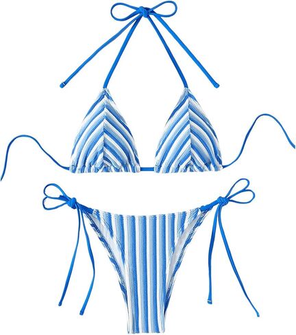 SHENHE Women's 2 Piece Swimsuit Floral Print Halter Tie Side Triangle Bikini Set in Kuwait