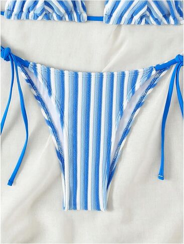 SHENHE Women's 2 Piece Swimsuit Floral Print Halter Tie Side Triangle Bikini Set in Kuwait