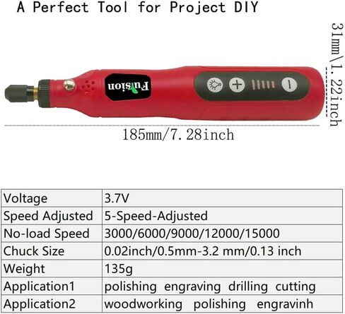 Mini Cordless Rotary Tool Kit, 5-Speed 3.7V Electric Tool with Type-C Charging, Multiple Accessories for Drilling, Etching, Carving, Sanding, Polishing, DIY Crafts, Home Repair, Jewelry Making (Red) in Saudi Arabia