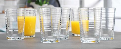 Glaver's Drinking Glasses Set of 10 Highball Glass Cups, Premium Quality 17 Oz. Coolers, Ribbed Glassware. Ideal for Water, Juice, Cocktails, and Iced Tea. Dishwasher Safe. in Saudi Arabia