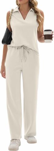Sixstar Women 2 قطعة ملابس صالة مجموعات غير رسمية الصيف الصيف v-neck reary collared صالة in Kuwait