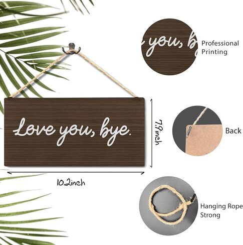 Hallway Decor for Walls - Love You Bye Wooden Sign, Above Door Wall Decor, Love You Bye Wood Signs for Home Wall Decor, Love Signs for Home Decor 12x6 Inches in Kuwait