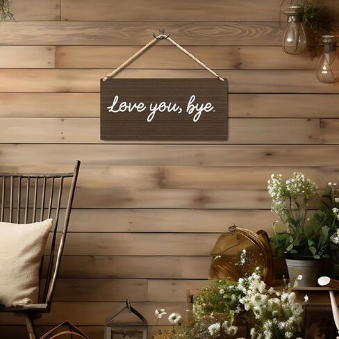 Hallway Decor for Walls - Love You Bye Wooden Sign, Above Door Wall Decor, Love You Bye Wood Signs for Home Wall Decor, Love Signs for Home Decor 12x6 Inches in Kuwait