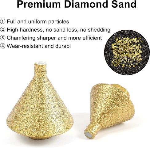Kodilin Diamond Beveling Chamfer Bits 0-2" Diamond Cone Tile Bit, Angle Grinders Tile Diamond Drill Bit for Hole Enlarging Trimming in Granite Marble Porcelain Ceramic Wood Stone, M10 Thread in Saudi Arabia
