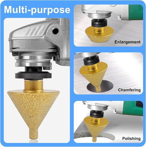 Kodilin Diamond Beveling Chamfer Bits 0-2" Diamond Cone Tile Bit, Angle Grinders Tile Diamond Drill Bit for Hole Enlarging Trimming in Granite Marble Porcelain Ceramic Wood Stone, M10 Thread in Saudi Arabia