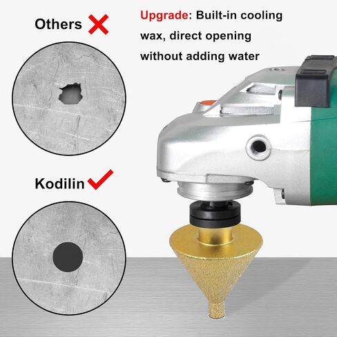 Kodilin Diamond Beveling Chamfer Bits 0-2" Diamond Cone Tile Bit, Angle Grinders Tile Diamond Drill Bit for Hole Enlarging Trimming in Granite Marble Porcelain Ceramic Wood Stone, M10 Thread in Saudi Arabia
