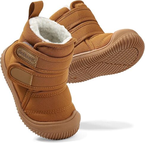 Toddler Snow Boots Double Strap Winter Warm Shoes Baby Faux Fur Lining Soft Fleece Booties with Non-Slip Sole in Kuwait