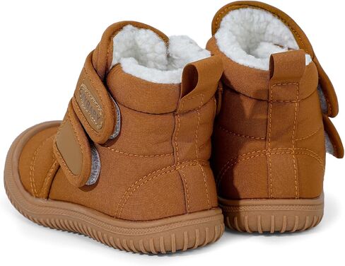 Toddler Snow Boots Double Strap Winter Warm Shoes Baby Faux Fur Lining Soft Fleece Booties with Non-Slip Sole in Kuwait