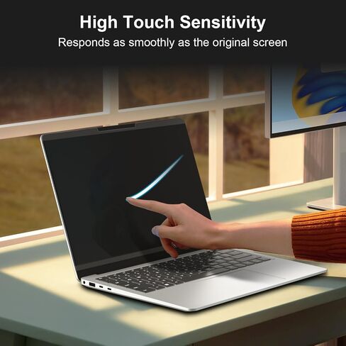 فلتر شاشة الخصوصية لجهاز MacBook Pro 13 بوصة (2016-2022، M1، M2)، جهاز MacBook Air 13 بوصة (2018-2021، M1)، واقي أسود مضاد للتجسس قابل للإزالة من MagicSuction، فلتر ضوء أزرق وهج in Saudi Arabia