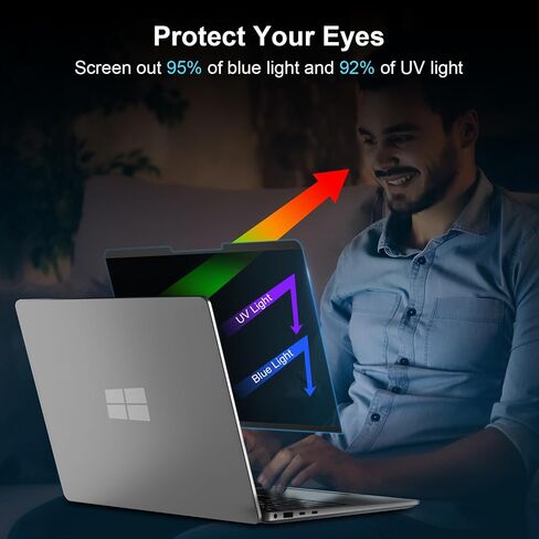 فلتر شاشة الخصوصية لجهاز MacBook Pro 13 بوصة (2016-2022، M1، M2)، جهاز MacBook Air 13 بوصة (2018-2021، M1)، واقي أسود مضاد للتجسس قابل للإزالة من MagicSuction، فلتر ضوء أزرق وهج in Saudi Arabia